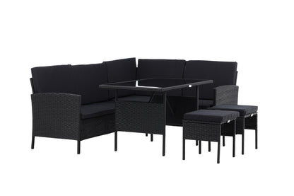 Knock Hjørnesofa Sæt Sort Sort