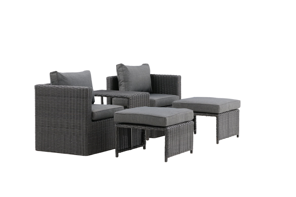 Quad Lounge Sæt Sort