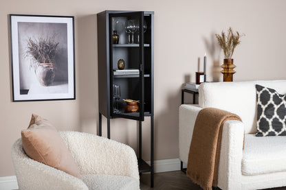 Misha - Højt tyndt skab med hylde - Sort - Ersætter 15358-208