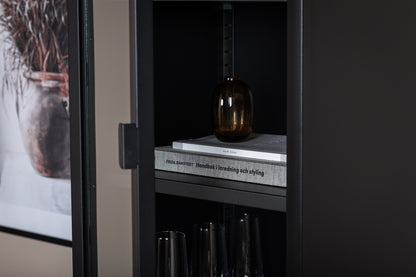 Misha - Højt tyndt skab med hylde - Sort - Ersætter 15358-208