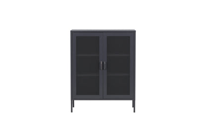 Misha - Lavt skab med mesh-låger - Grå - Ersätter 15360-205