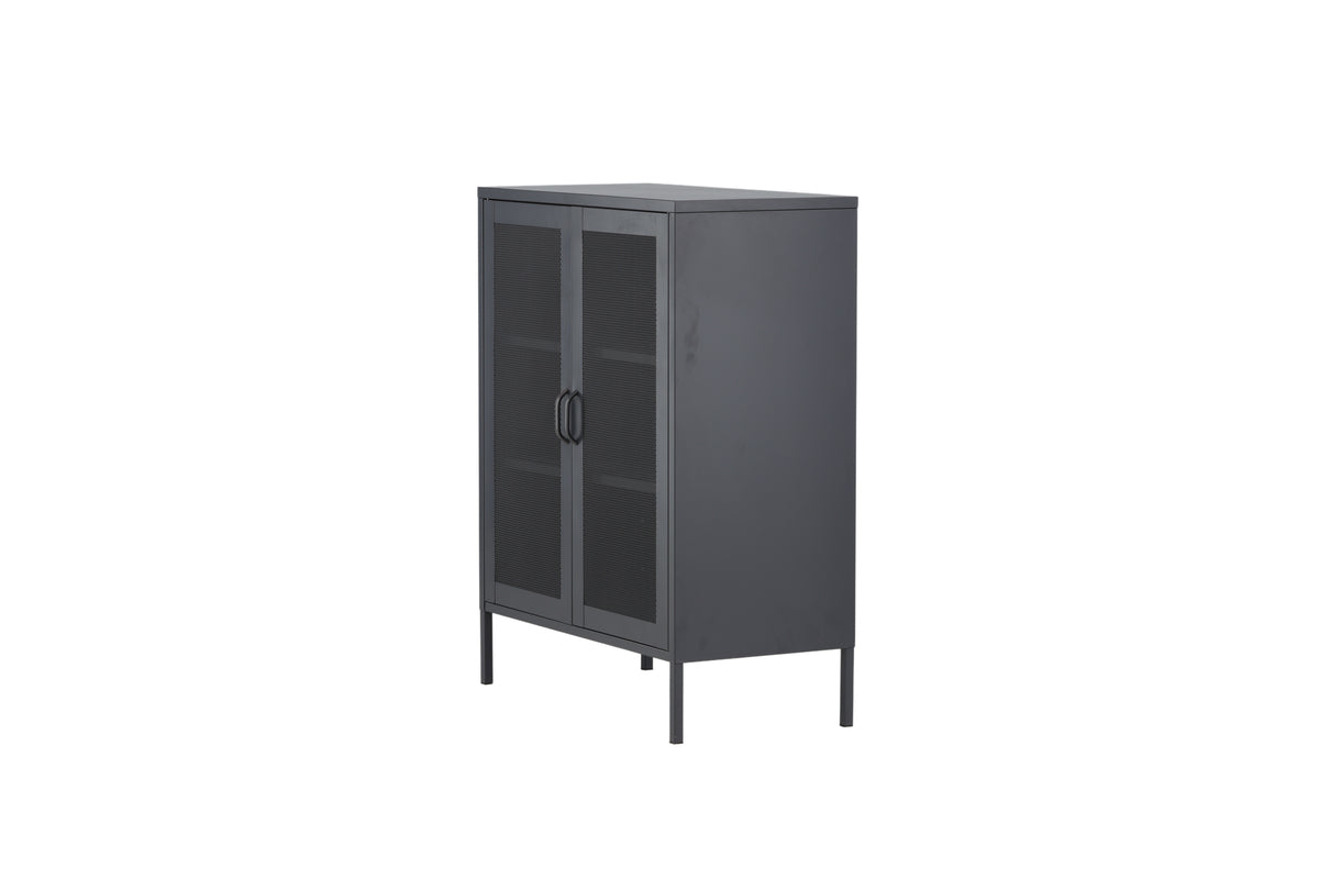 Misha - Lavt skab med mesh-låger - Grå - Ersätter 15360-205