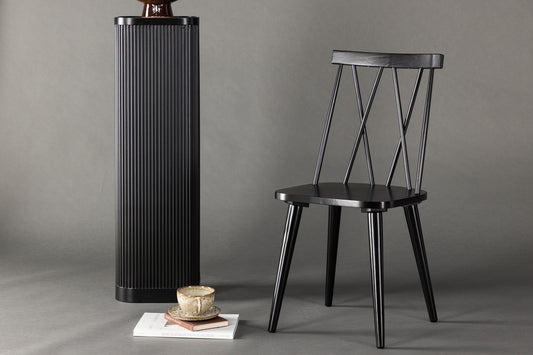 Spisebordsstol 2-pak Sort