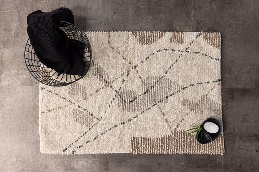 Rektangulært tæppe 90 x 60 Ivory