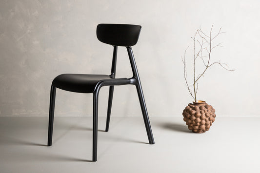 Spisebordsstol 2-pak Sort