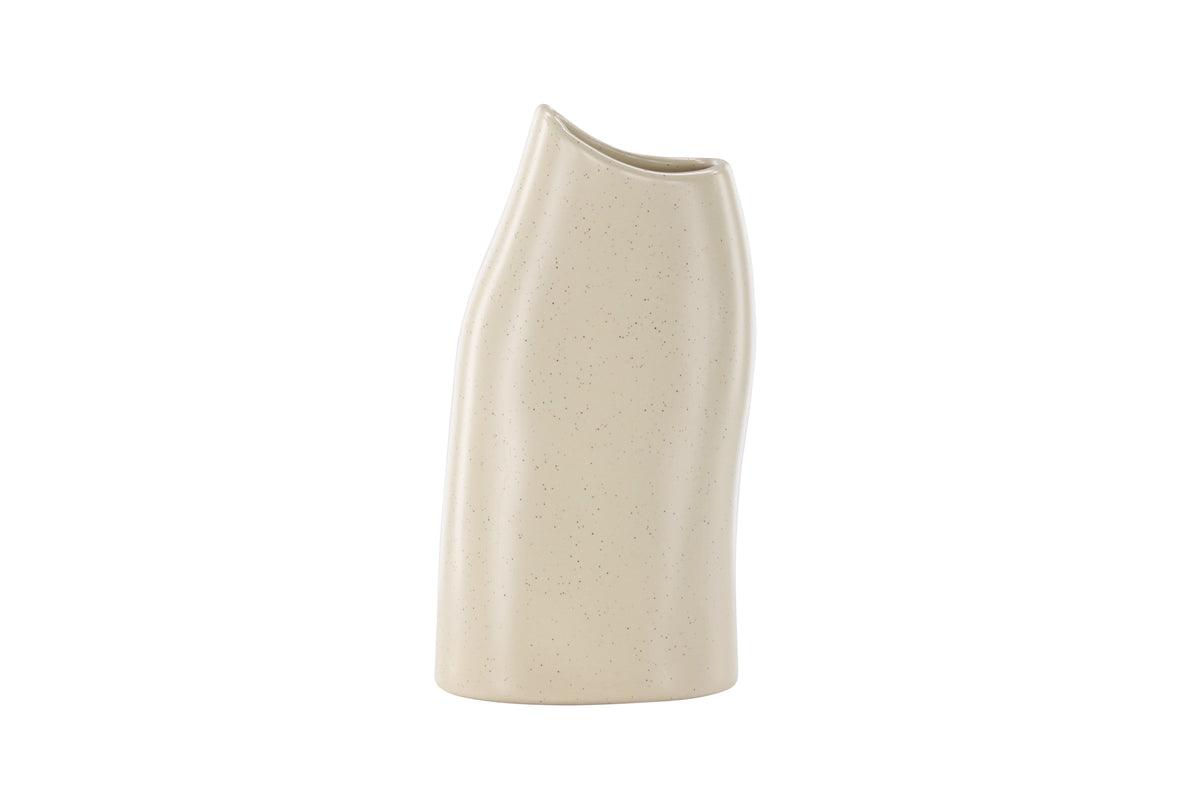 Ernst Vase 23 x 12 x 9 Beige med Sorte Prikker