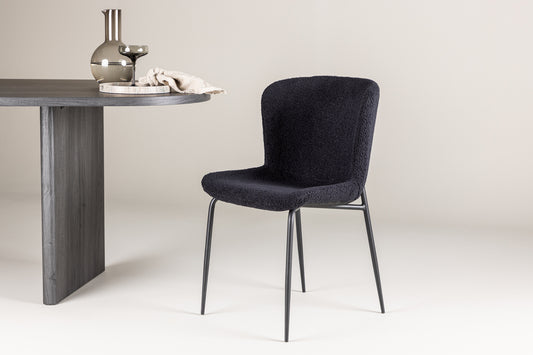 Spisebordsstol 2-pak Sort