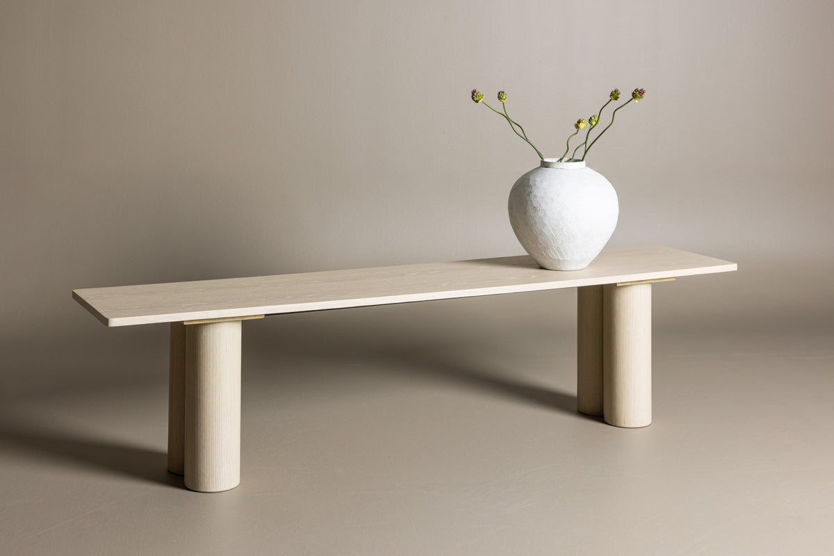 Olivia Bænk 40 x 180 x 45 Hvidvasket