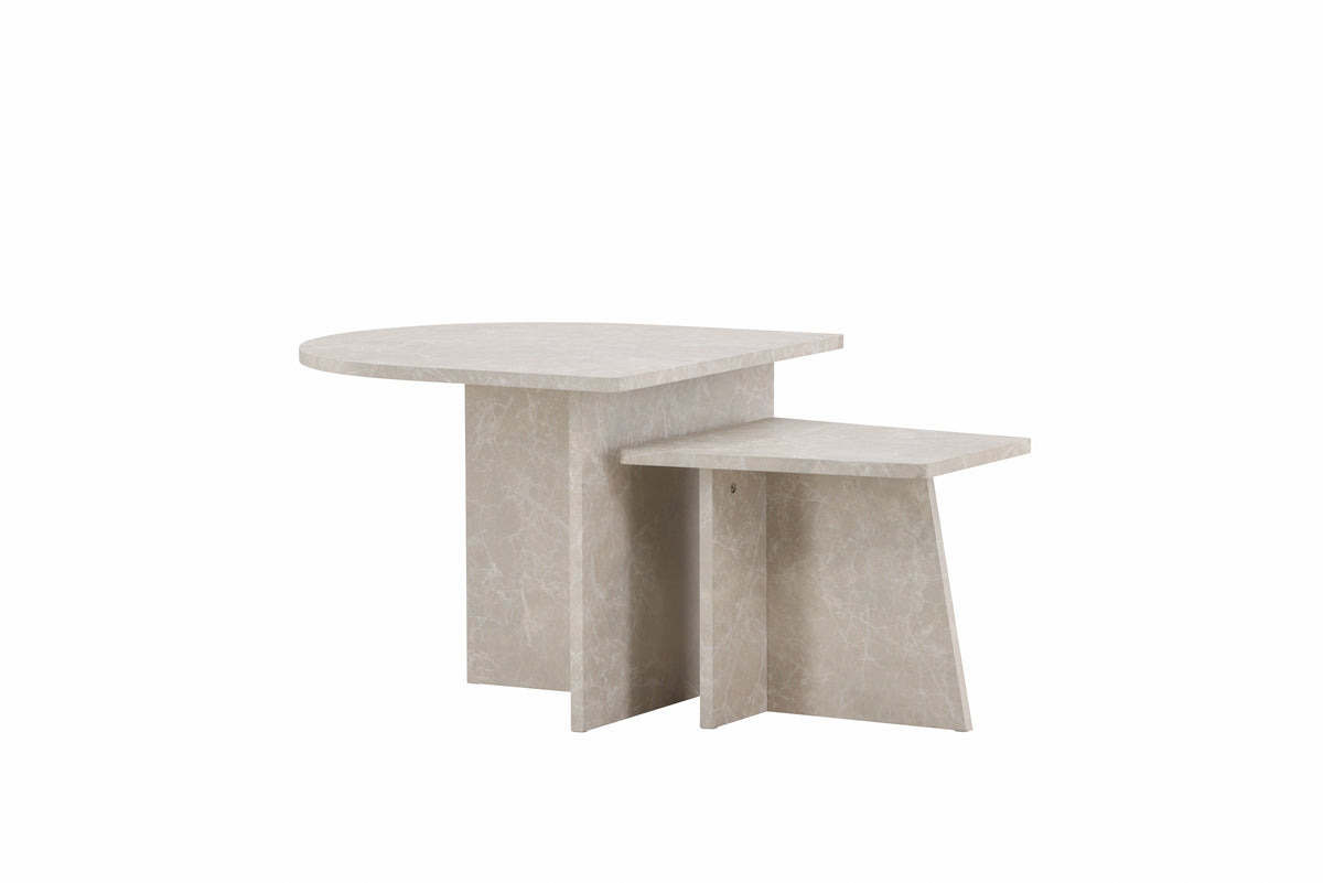 Sala Sofa Table Bord 1: 60 cm Bord 2: 40 cm x Bord 1: 60 cm Bord 2: 40 cm Beige