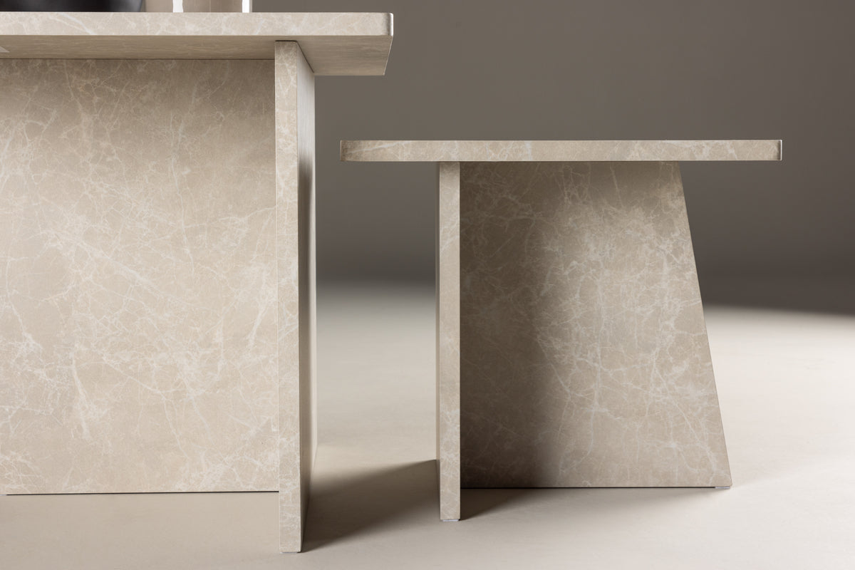 Sala Sofa Table Bord 1: 60 cm Bord 2: 40 cm x Bord 1: 60 cm Bord 2: 40 cm Beige