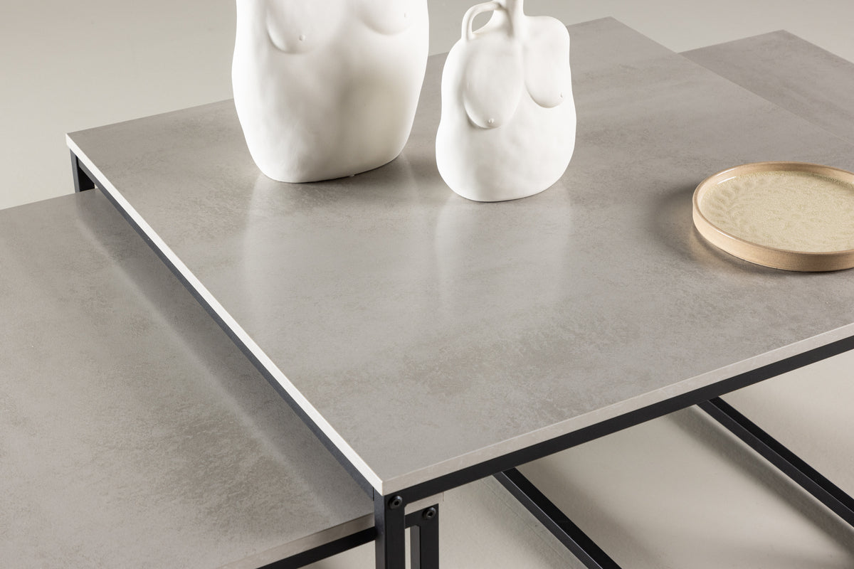 Sofa Bord Bord 1: 80 cm Bord 2: 73cm x Bord 1: 80 Bord 2: 38 cm Grå