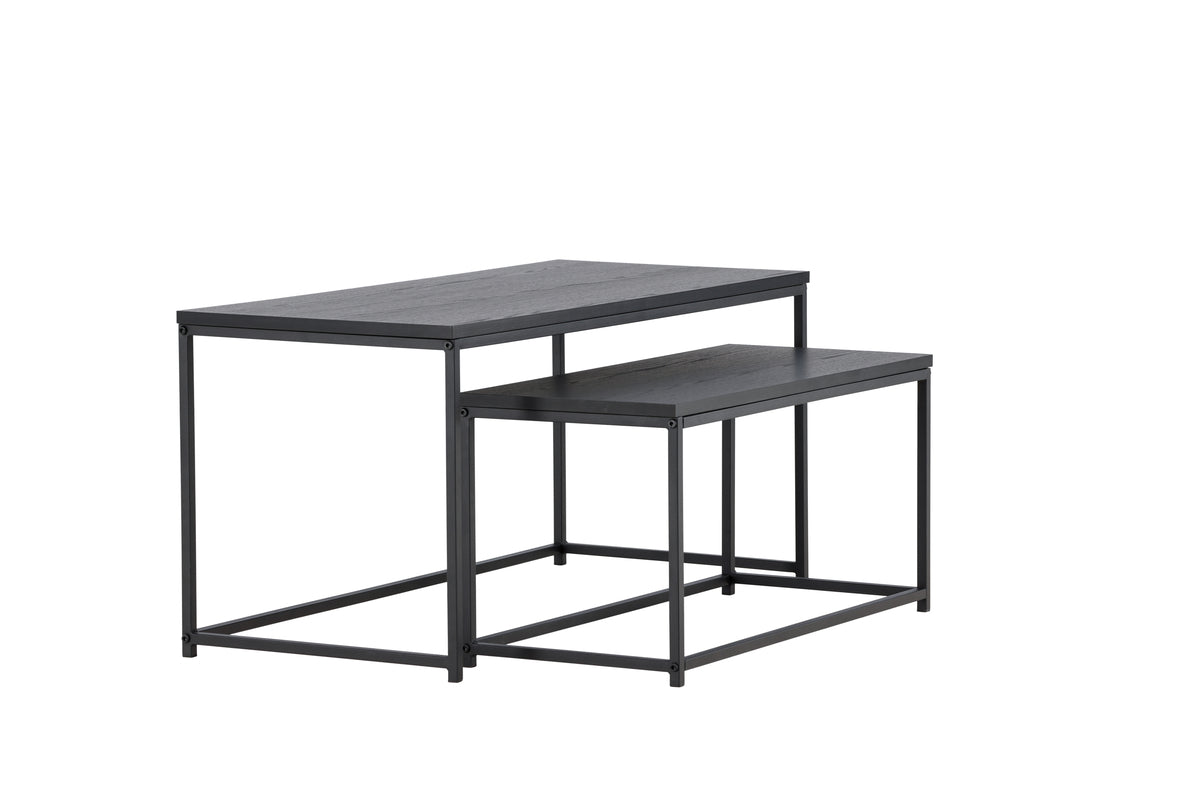 Staal Sofa Table Bord 1: 43x100 cm Bord 2: 33x75cm Sort