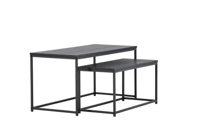 Staal Sofa Table Bord 1: 43x100 cm Bord 2: 33x75cm Sort