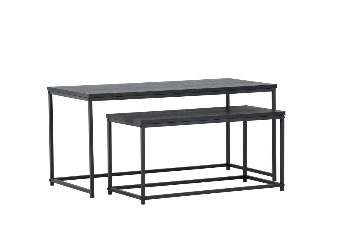 Staal Sofa Table Bord 1: 43x100 cm Bord 2: 33x75cm Sort