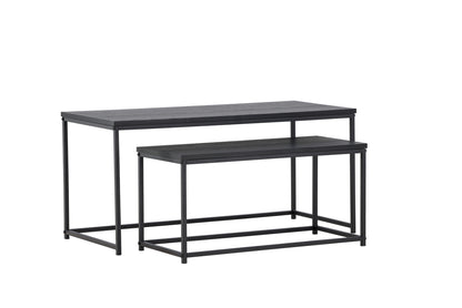 Staal Sofa Table Bord 1: 43x100 cm Bord 2: 33x75cm Sort
