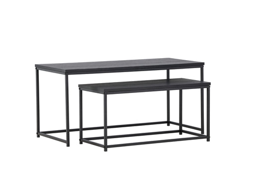 Staal Sofa Table Bord 1: 43x100 cm Bord 2: 33x75cm Sort