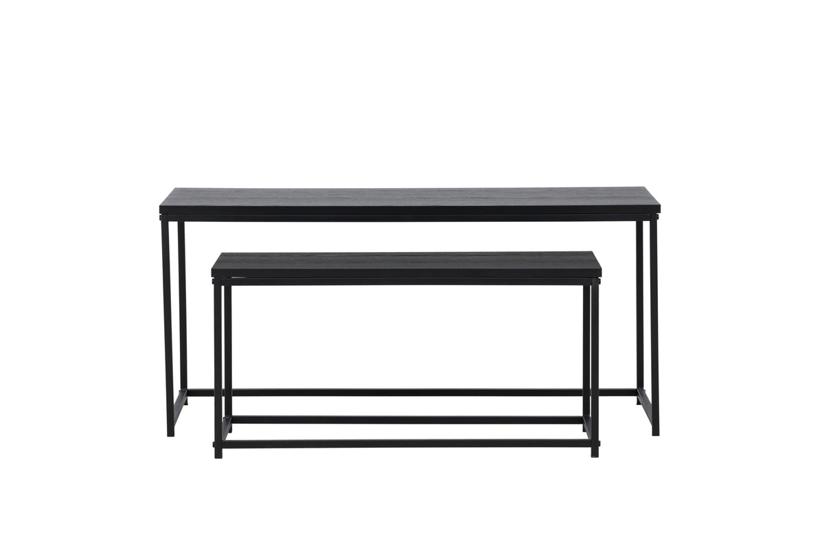 Staal Sofa Table Bord 1: 43x100 cm Bord 2: 33x75cm Sort