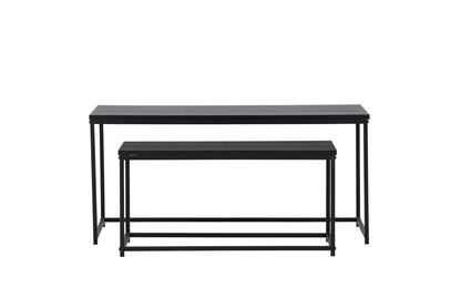 Staal Sofa Table Bord 1: 43x100 cm Bord 2: 33x75cm Sort