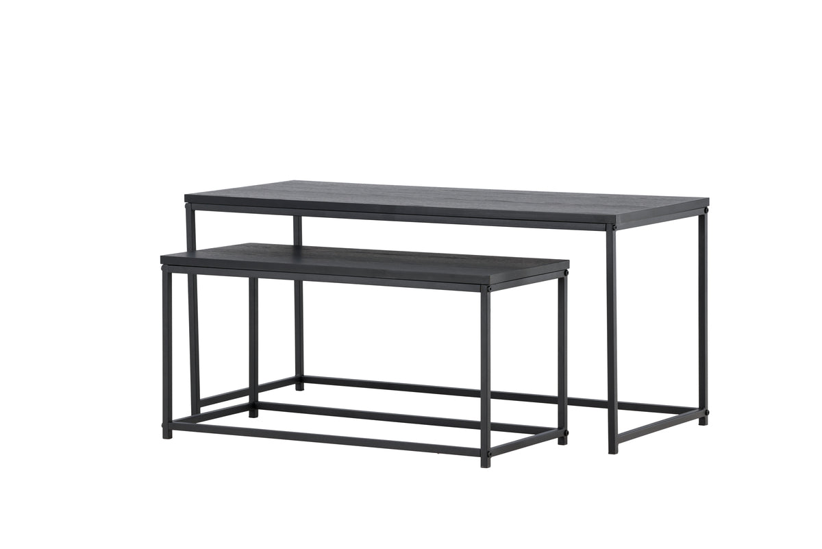Staal Sofa Table Bord 1: 43x100 cm Bord 2: 33x75cm Sort