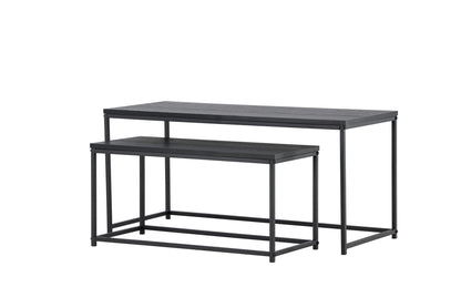 Staal Sofa Table Bord 1: 43x100 cm Bord 2: 33x75cm Sort