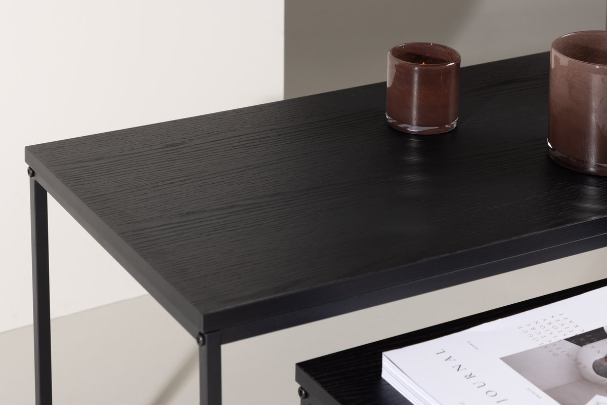 Staal Sofa Table Bord 1: 43x100 cm Bord 2: 33x75cm Sort