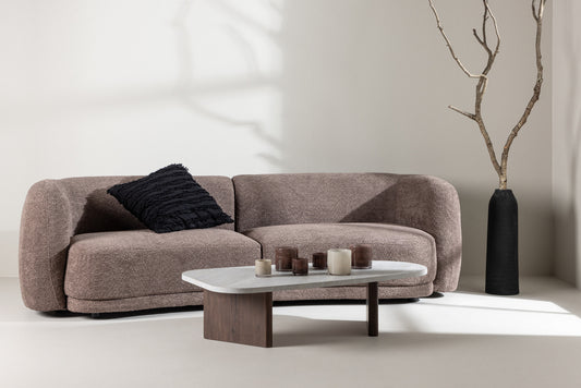 Cielo 3-Seat Sofa Brun