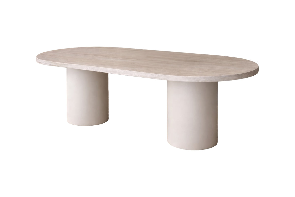 Oval Spisebord 200 x 100 Beige