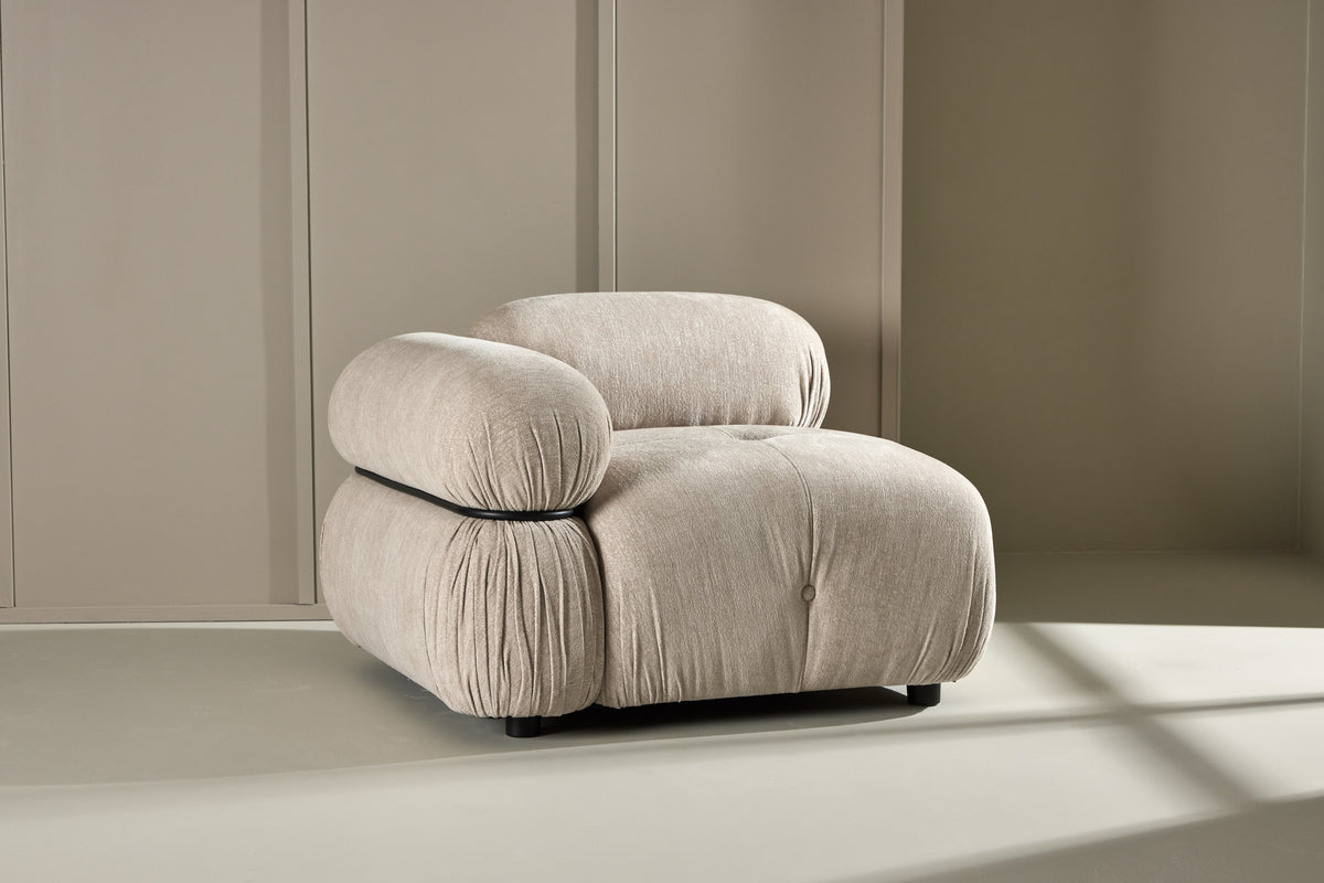Mika Sofa Venstre-Modul Beige Sort