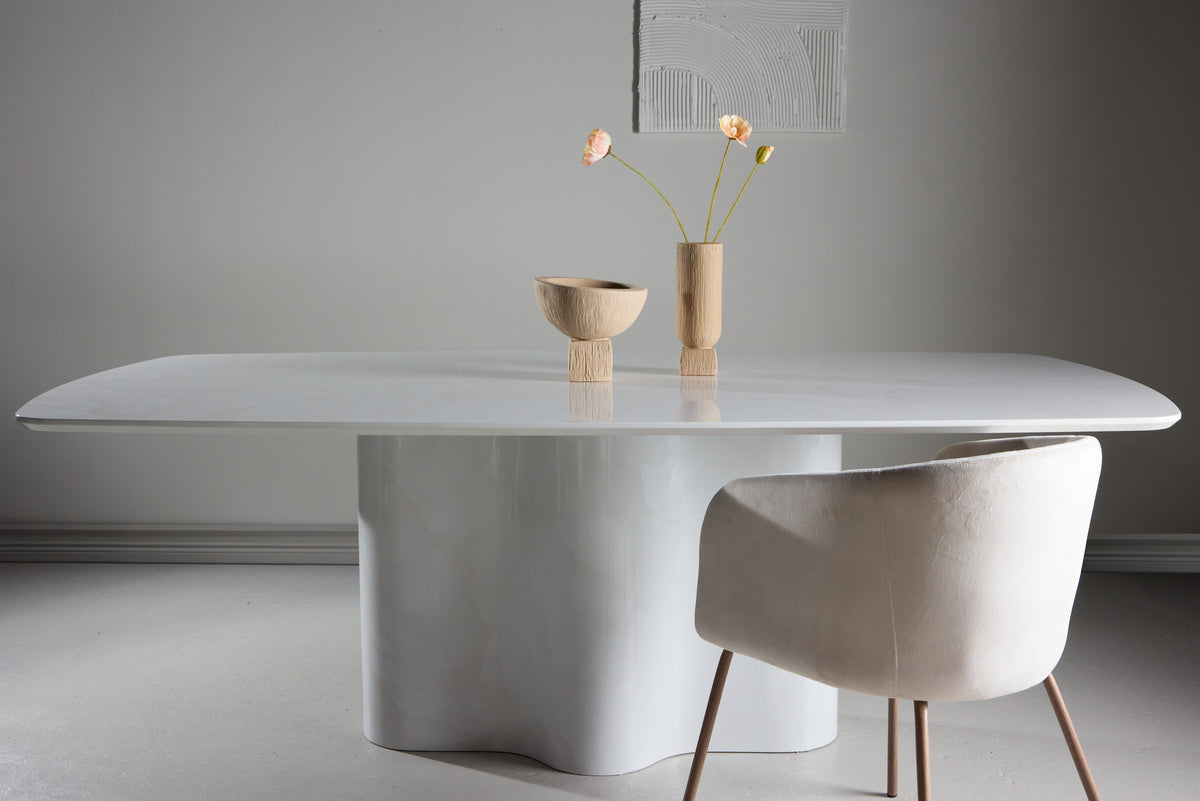 Rektangulært spisebord 220 x 110 Hvid