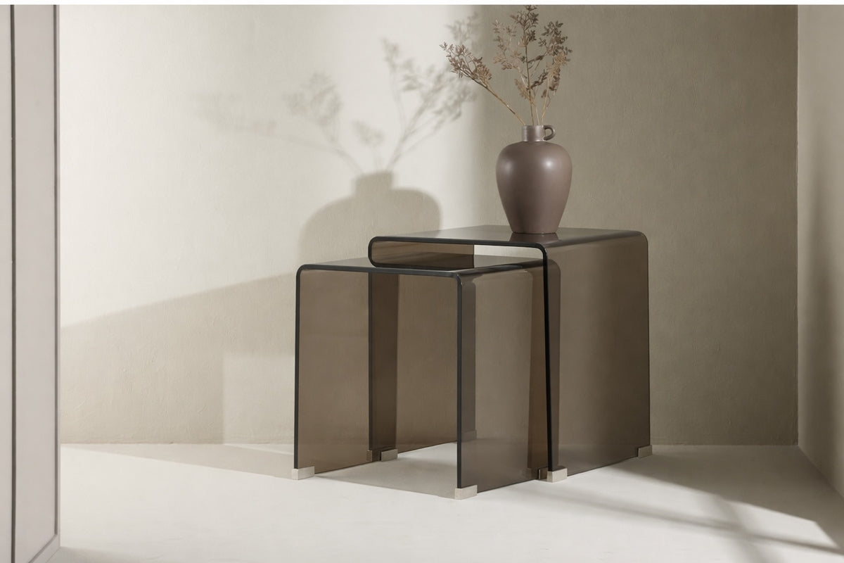 Sidebord Bord 1: 42 x 42cm, Bord 2: 36 x 36cm Brun