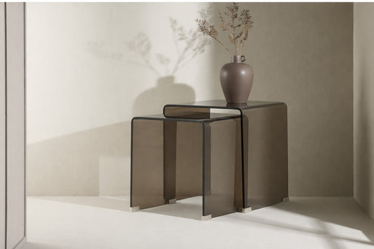 Sidebord Bord 1: 42 x 42cm, Bord 2: 36 x 36cm Brun