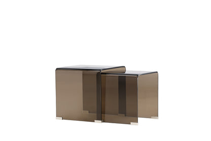 Sidebord Bord 1: 42 x 42cm, Bord 2: 36 x 36cm Brun