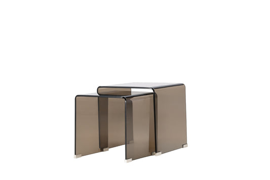 Sidebord Bord 1: 42 x 42cm, Bord 2: 36 x 36cm Brun