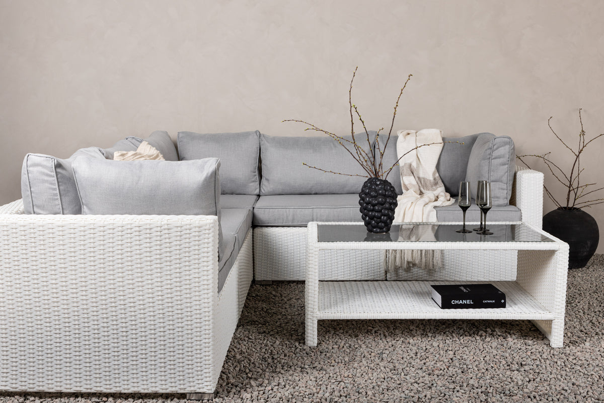 Hjørnesofa sæt Hvid Grå