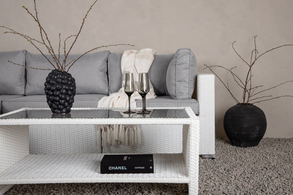 Hjørnesofa sæt Hvid Grå