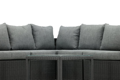 Hjørnesofa sæt Sort Grå