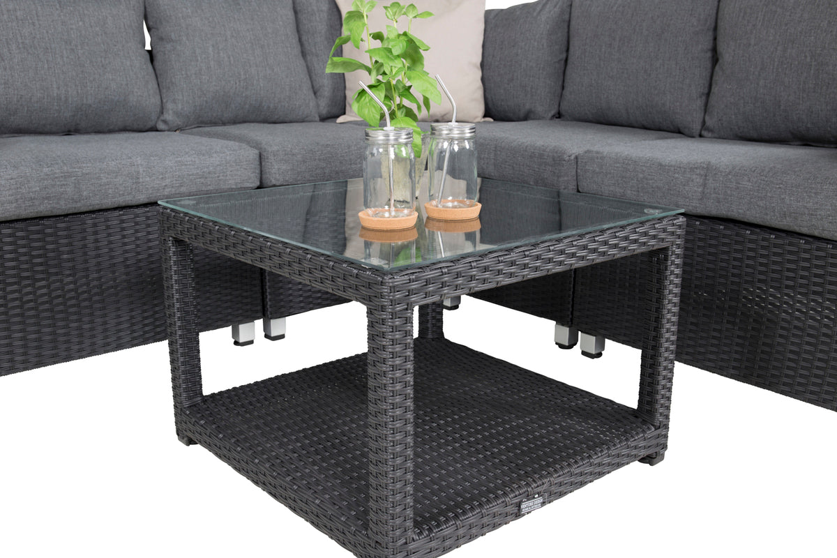 Hjørnesofa sæt Sort Grå