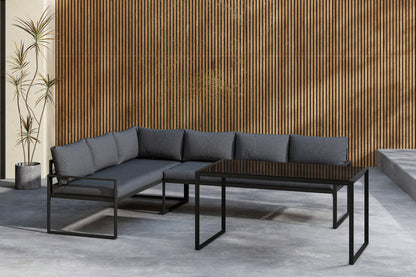 Hjørnesofa sæt Sort Grå