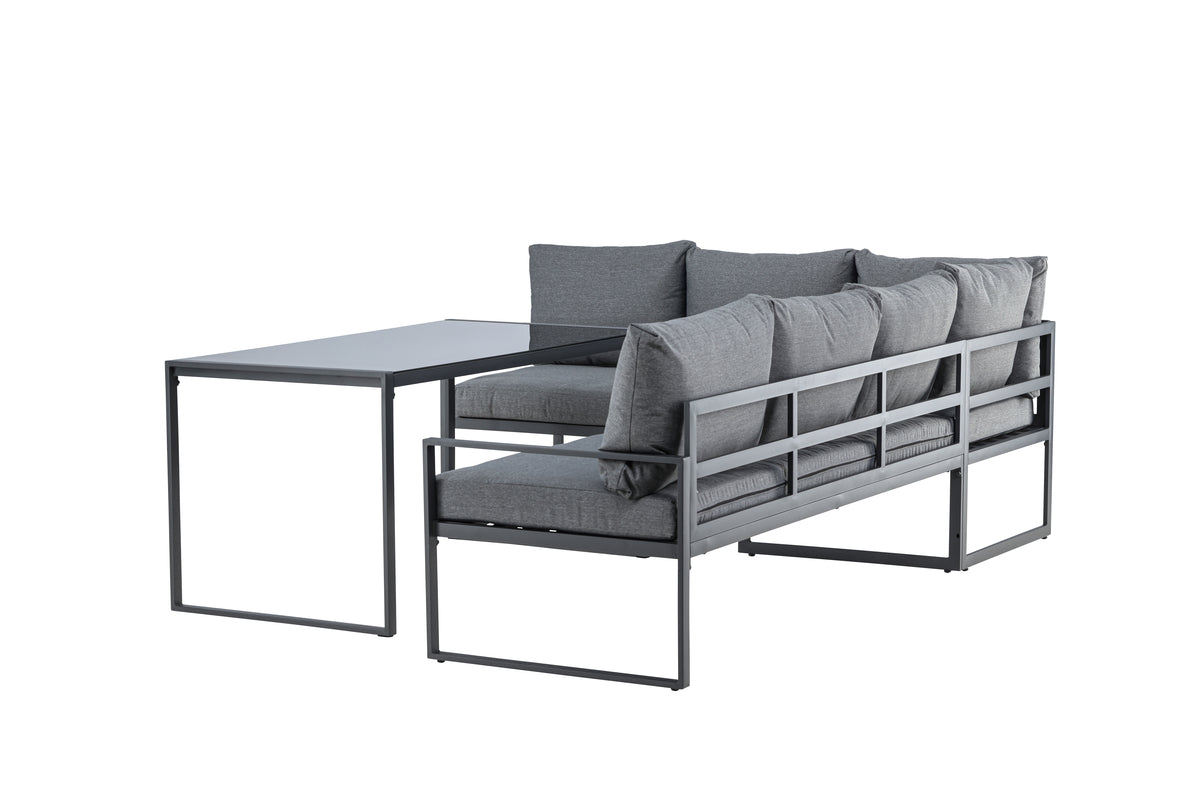 Hjørnesofa sæt Sort Grå