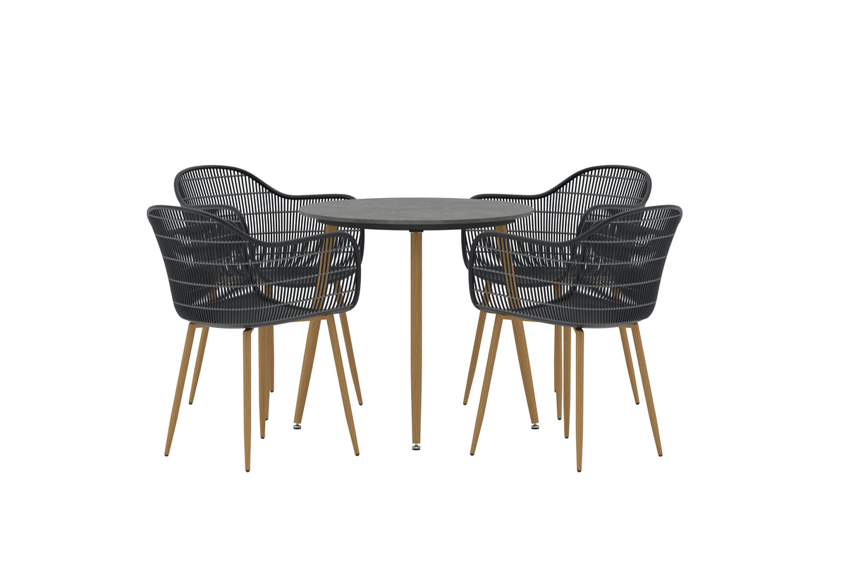 Spisestuesæt Sort Mørkegrå