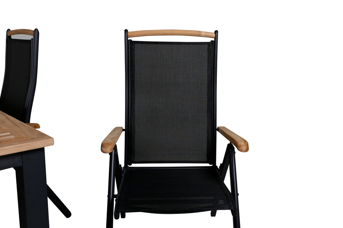 Panama Spisebord 224x100 + Positionsstole Sort