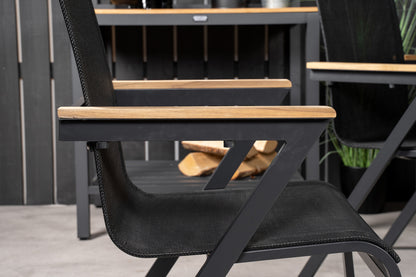 Venture Home Mexico Spisebord ⌀140 + Spisestole Sort