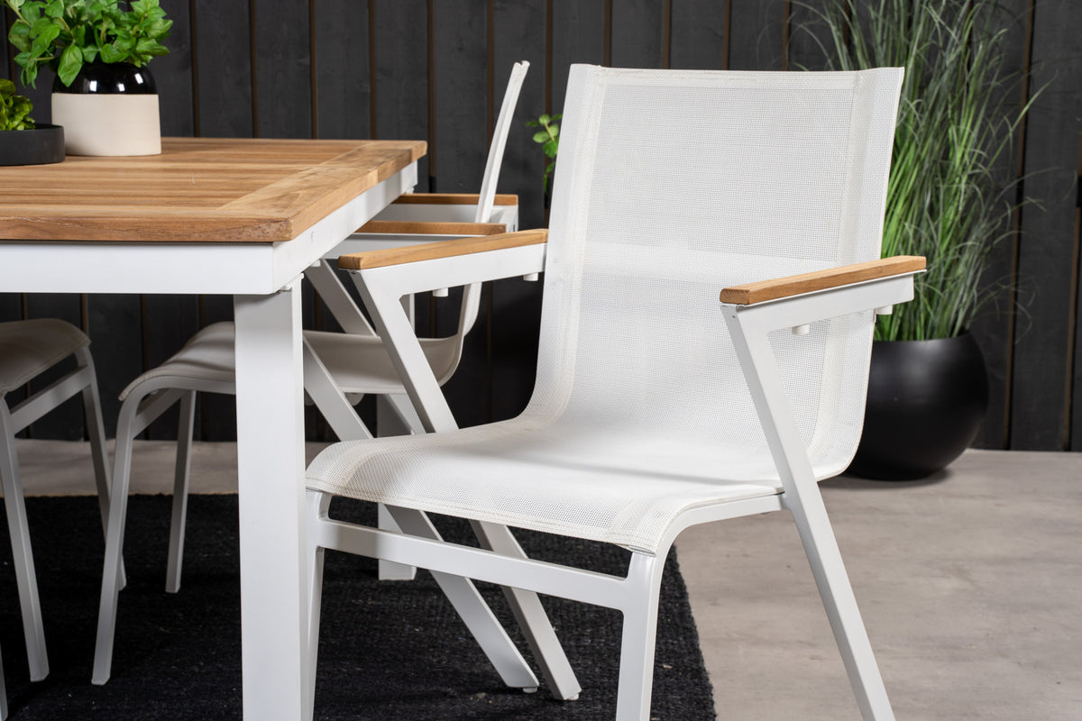 Mexico & Panama Spisestole Hvid + Spisebord 160 x 90