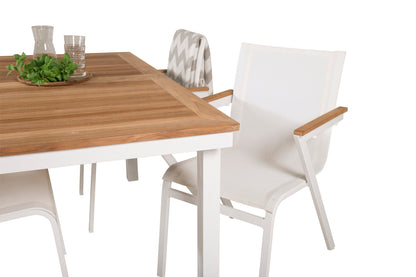 Mexico & Panama Spisestole Hvid + Spisebord 160 x 90