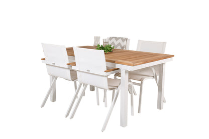 Mexico & Panama Spisestole Hvid + Spisebord 160 x 90