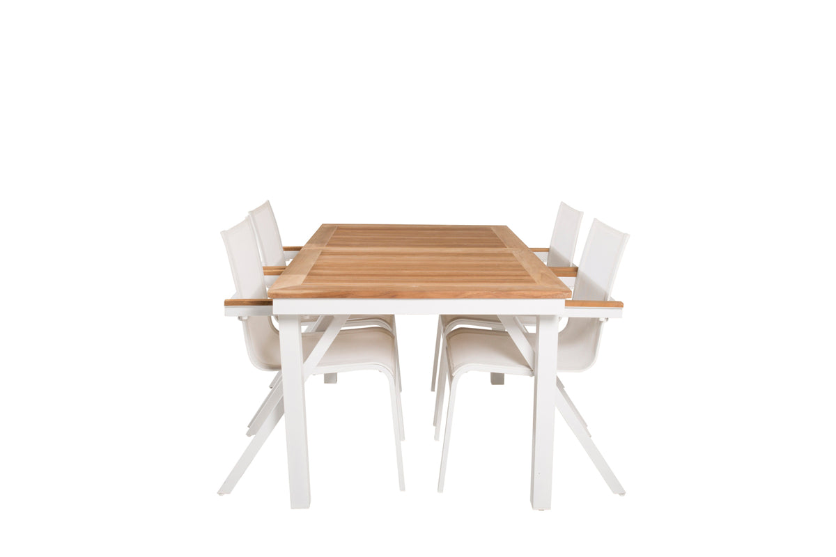 Mexico & Panama Spisestole Hvid + Spisebord 160 x 90