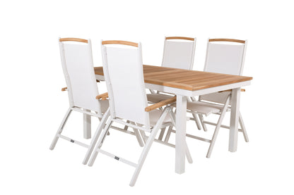 Panama Positionsstole Hvid + Spisebord 160 x 90