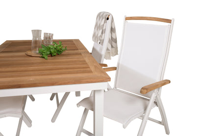 Panama Positionsstole Hvid + Spisebord 160 x 90