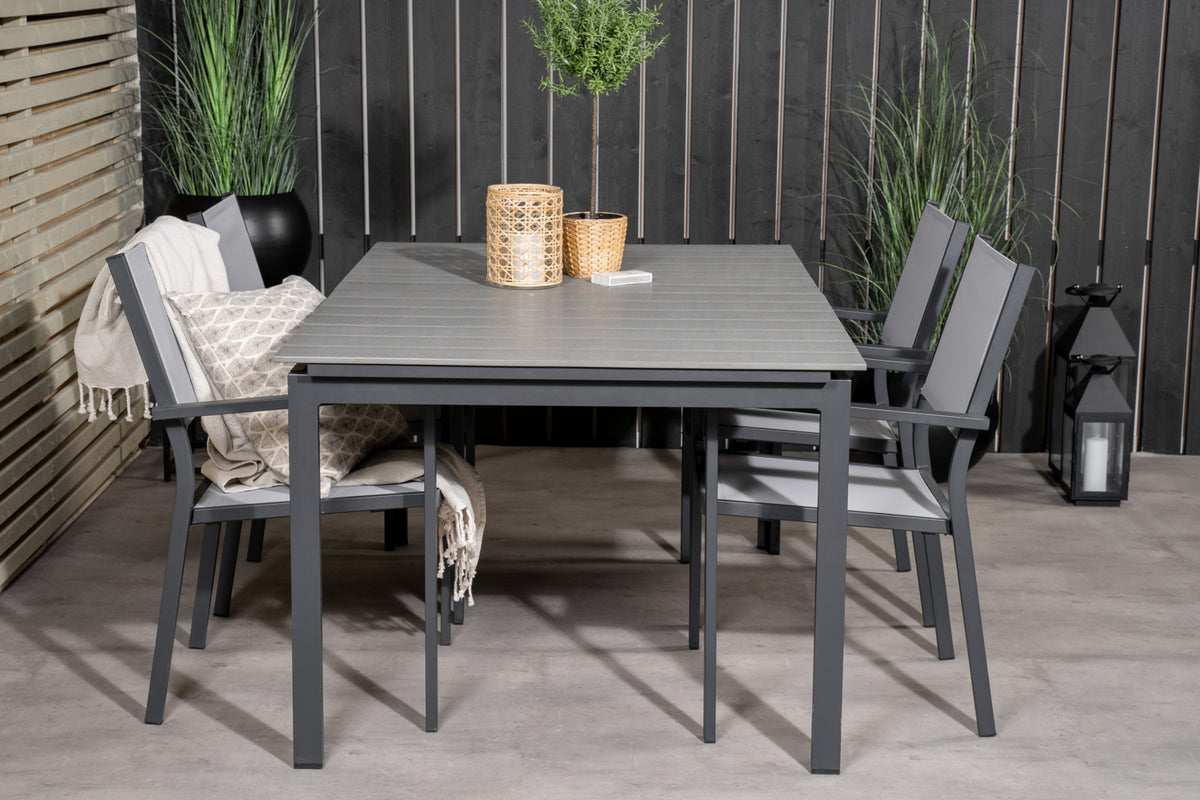 Levels & Copacabana Spisebord 160 x 100 + Spisebordsstole Grå