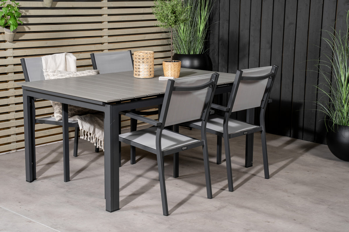 Levels & Copacabana Spisebord 160 x 100 + Spisebordsstole Grå